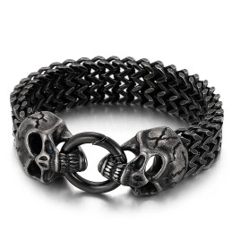 Chic Trendy Titanium Skull Bracelet For Sale