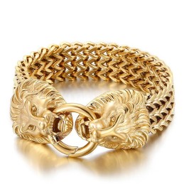 Chic Trendy Titanium Lion Head Bracelet
