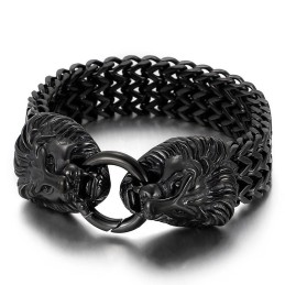 Chic Trendy Titanium Lion Head Bracelet