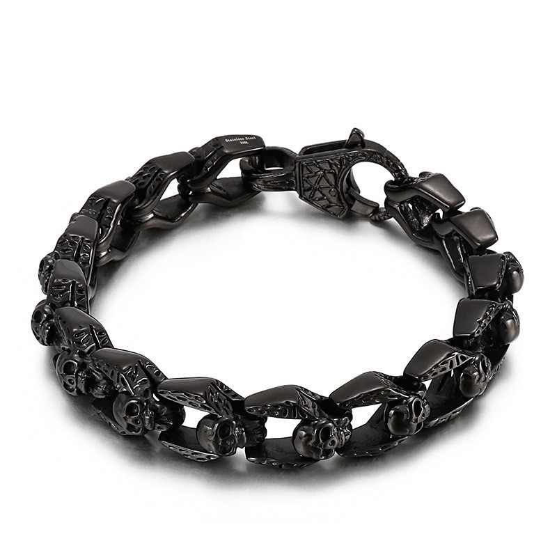 Fashion Vintage Wind Titanium Skull Jewelry Hip Hop Rock Men's Bracelets Fashion Vintage Wind Titanium Skull Jewelry Hip Hop Rock Men's Bracelets