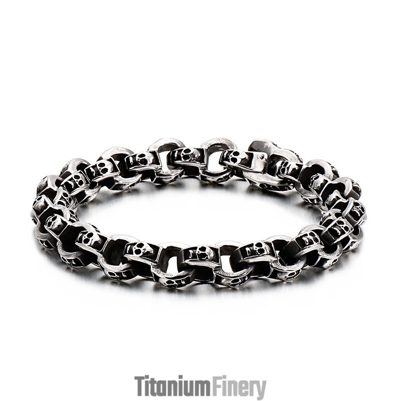Titanium Skull Bracelet Chic Biker Ghost Bracelet Titanium Jewelry Titanium Skull Bracelet Chic Biker Ghost Bracelet Titanium Jewelry