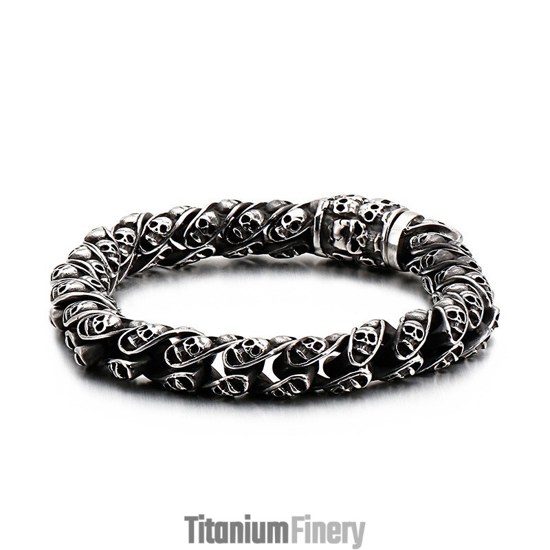 Titanium Skull Bracelet Chic Biker Ghost Bracelet Titanium Jewelry