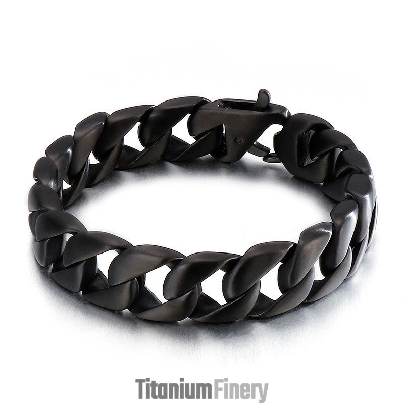 Titanium Black Men's Bracelet Men's Chain