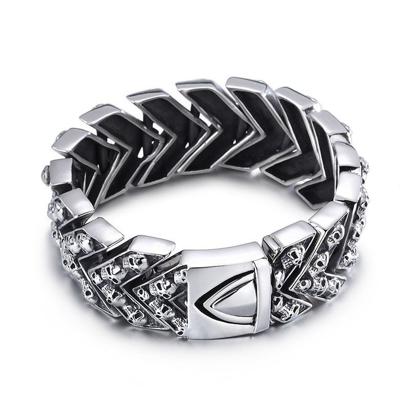 Big Skull Titanium Bracelet Fashion Chic