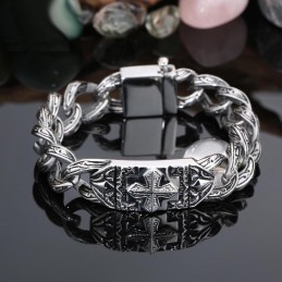 Fashion Retro Hand Jewelry Crosshair Pattern Titanium Bracelet