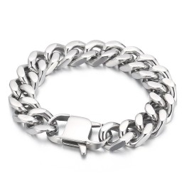 Cool Four-Sided Grinding Cuba Chain Men's Titanium Bracelet