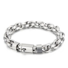 Fashion Vacuum Plating Snap Button Double Ring O Bracelet For Men