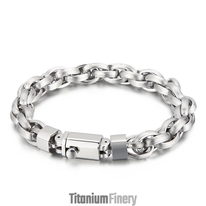 Fashion Vacuum Plating Snap Button Double Ring O Bracelet For Men