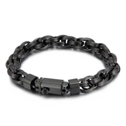 Men's Fashion Vacuum Plating Snap Button Double Ring O Bracelet