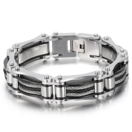 Simple Atmosphere Fashion Steel Wire Hemp Rope Bicycle Titanium Men's Bracelet