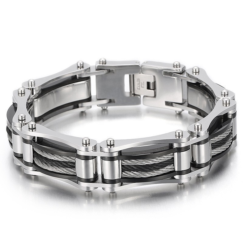 Simple Atmosphere Fashion Steel Wire Hemp Rope Bicycle Titanium Men's Bracelet Simple Atmosphere Fashion Steel Wire Hemp Rope Bicycle Titanium Men's Bracelet