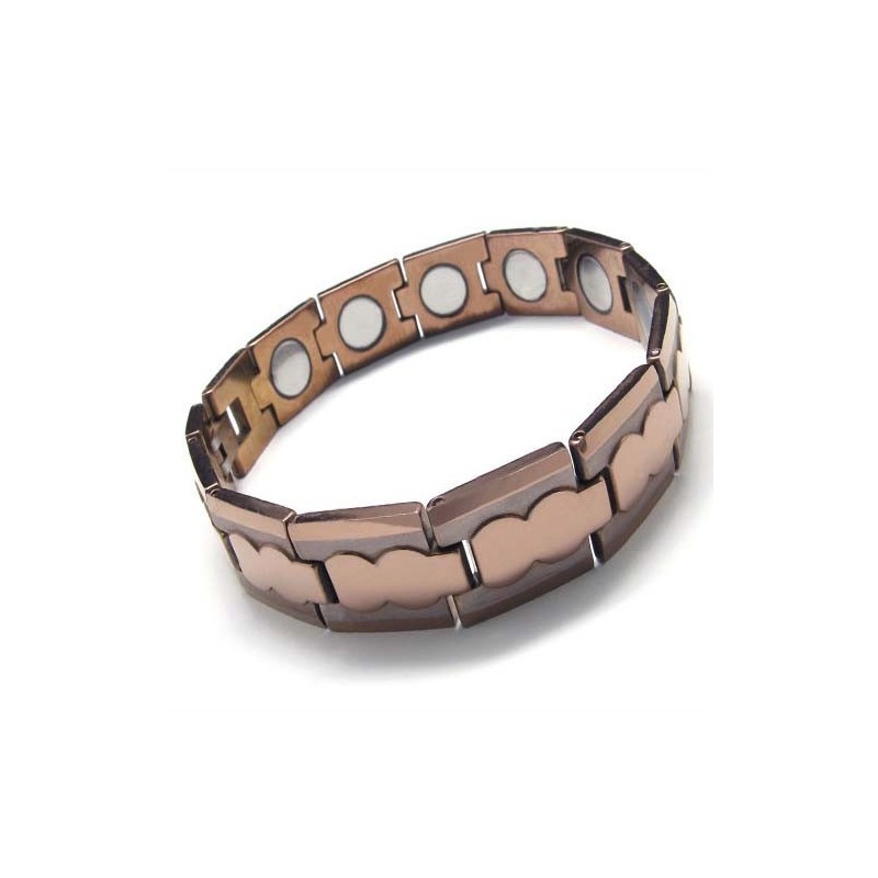 Tungsten Carbide 13Mm Wide Brown Chunky Mens Bracelet