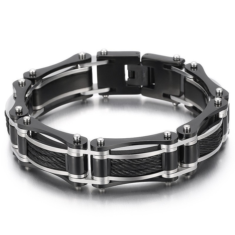 Simple Atmosphere Fashion Steel Wire Hemp Rope Bicycle Titanium Bracelet For Men Simple Atmosphere Fashion Steel Wire Hemp Rope Bicycle Titanium Bracelet For Men