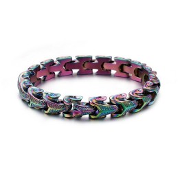 Titanium Fashion Jewelry Dragon Scale Cool Men's Bracelet Vintage Silver Plated Keel Bracelet