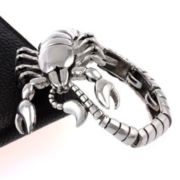 Scorpion Animal Polished Titanium Bracelet