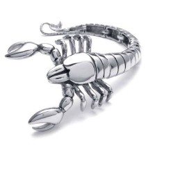 Scorpion Animal Polished Titanium Bracelet