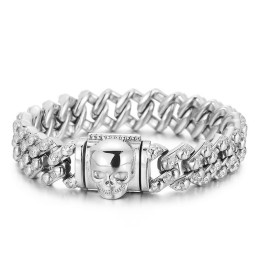 Vintage Electroplate Skull Titanium Bracelet For Men