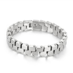 Vacuum Plating 18Kz Letter Titanium Men's Bracelet