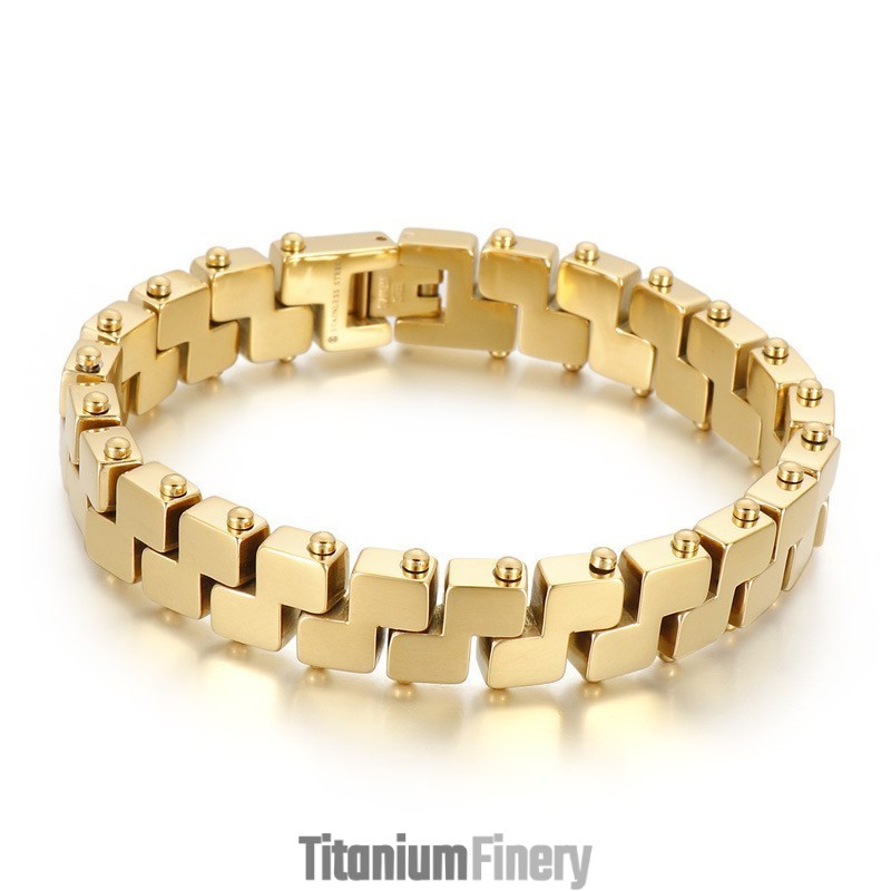 Vacuum Plating 18Kz Titanium Men's Bracelet Vacuum Plating 18Kz Titanium Men's Bracelet