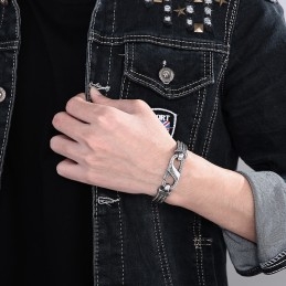 Vintage Dragon Bone Pattern Titanium Bracelet For Men