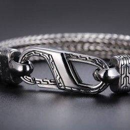 Vintage Dragon Bone Pattern Titanium Bracelet For Men
