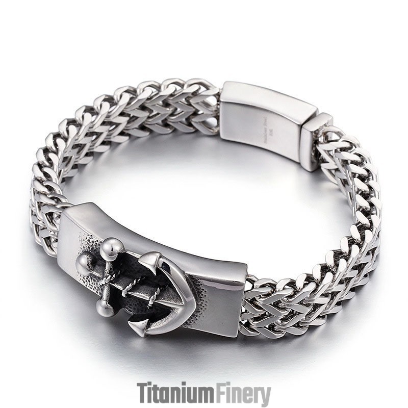Chic Style Anchor Titanium Bracelet For Men