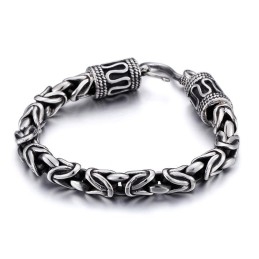 Vintage Fashion Chic Ring Clasp Keel Peace Pattern Titanium Men's Bracelet For Gifts