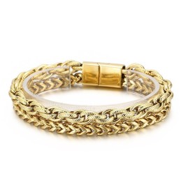 Fashion Vacuum Plating Double Layer Titanium Bracelet For Men