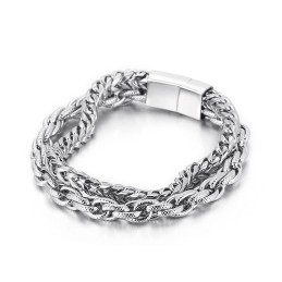 Fashion Vacuum Plating Double Layer Titanium Bracelet For Men