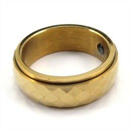 New Style Golden Faceted Tungsten Ring