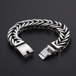 Cool V-Shaped Double Layer Thick Titanium Men's Bracelet