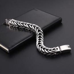 Cool V-Shaped Double Layer Thick Titanium Men's Bracelet