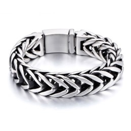 Cool V-Shaped Double Layer Thick Titanium Men's Bracelet