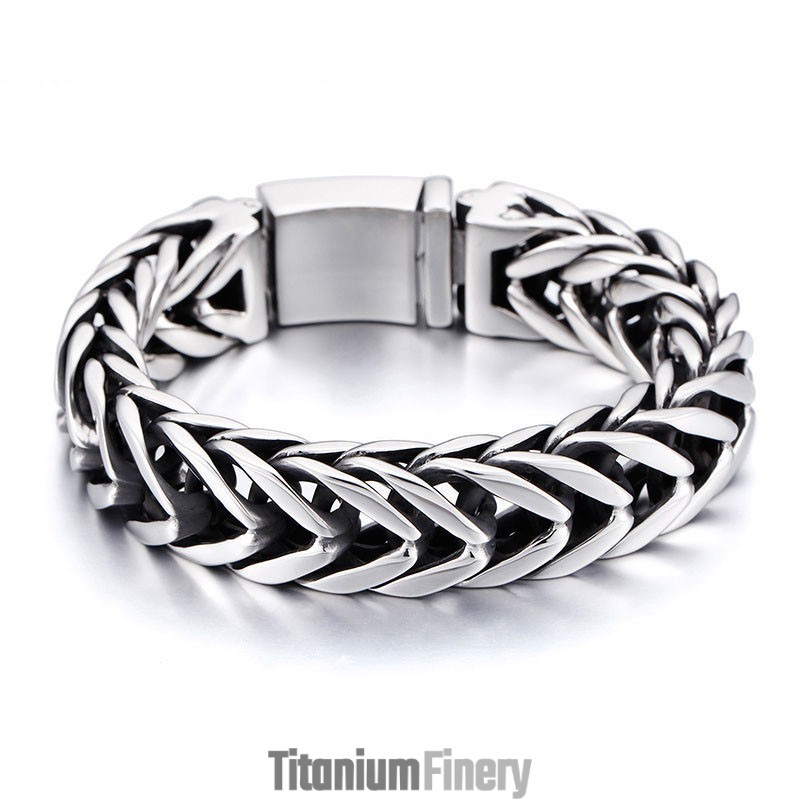 Cool V-Shaped Double Layer Thick Titanium Men's Bracelet Cool V-Shaped Double Layer Thick Titanium Men's Bracelet