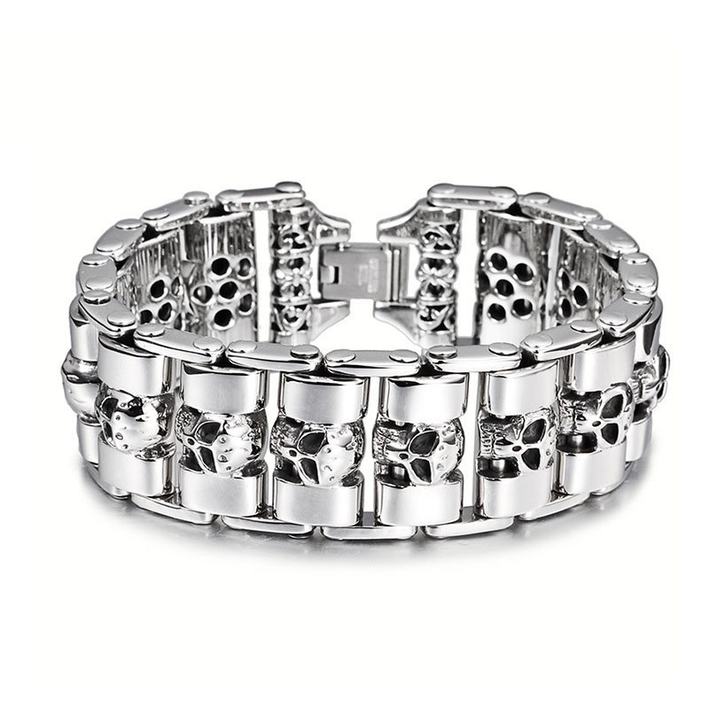 Chic Style Skull Titanium Bracelet For Men Chic Style Skull Titanium Bracelet For Men