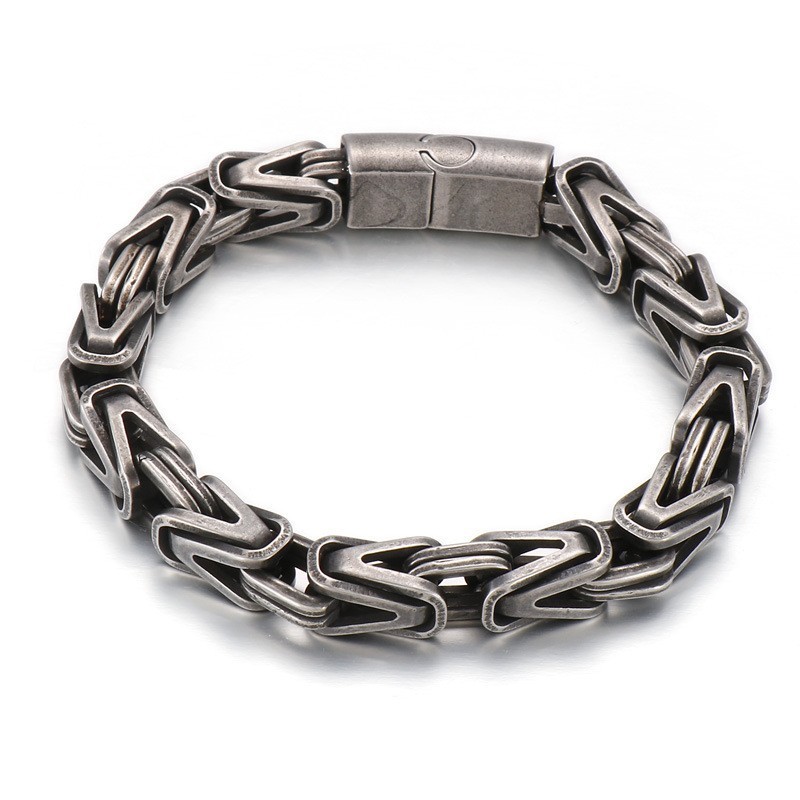 Cool Rock Hip Hop V-Shaped Titanium Bracelet For Men Cool Rock Hip Hop V-Shaped Titanium Bracelet For Men