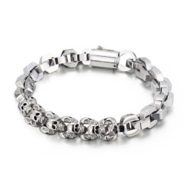 Spliced Skull Polygonal Titanium Bracelet For Men