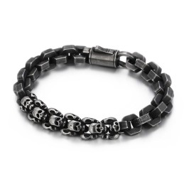 Spliced Skull Polygonal Titanium Bracelet For Men