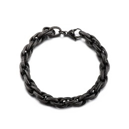 Retro Black Dot Pattern Hip-Hop Thick Twist Chain Titanium Bracelet For Men