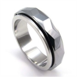 New Style Faceted Tungsten Ring