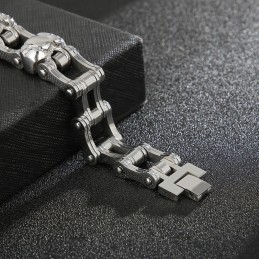 Cool Skull Cycling Men's Titanium Bracelet