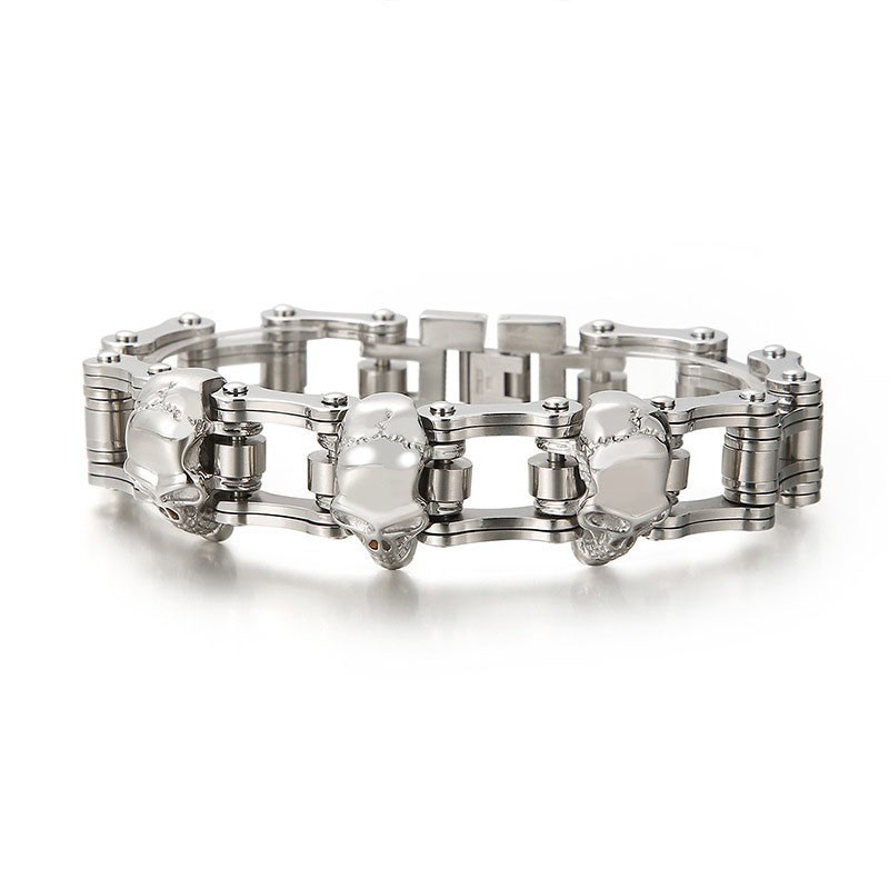 Cool Skull Cycling Men's Titanium Bracelet Cool Skull Cycling Men's Titanium Bracelet