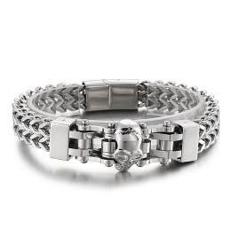 Cool Hip Hop Skull Men's Titanium Bracelet