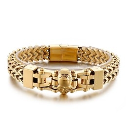 Cool Hip Hop Skull Men's Titanium Bracelet