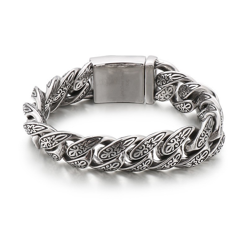Vintage New Jewelry Cool Flower Men's Titanium Bracelet Vintage New Jewelry Cool Flower Men's Titanium Bracelet