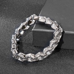 Retro Pop Cool Rock Hip Hop Style Flower Men's Titanium Bracelet