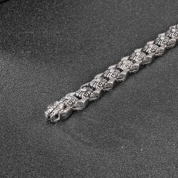 Retro Pop Cool Rock Hip Hop Style Flower Men's Titanium Bracelet