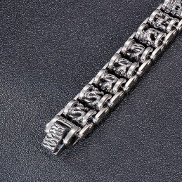 Retro Cool Dragon Bike Chain Men's Titanium Bracelet