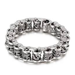 Retro Cool Dragon Bike Chain Men's Titanium Bracelet