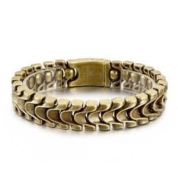 Vintage Cool Men's Titanium Bracelet With Dragon Bone